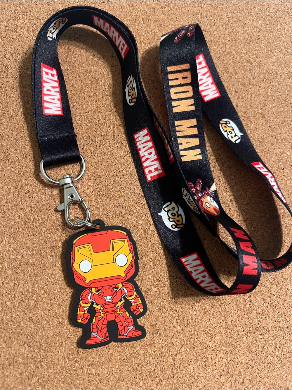 Marvel Iron Man Lanyard with Red & Yellow Pop! Charm